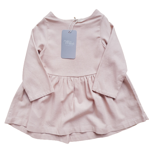 Vestido Ana manga larga dusty rose